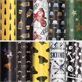 Бумага упаковочная подарочная мелованная For Men, 70x100 см, 10 дизайнов ассорти, ЗОЛОТАЯ СКАЗКА, 591914 591914