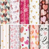Бумага упаковочная подарочная мелованная Love Story, 70x100 см, 10 дизайнов ассорти, ЗОЛОТАЯ СКАЗКА, 591916 591916