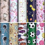 Бумага упаковочная подарочная мелованная For Kids, 70x100 см, 10 дизайнов ассорти, ЗОЛОТАЯ СКАЗКА, 591918 591918
