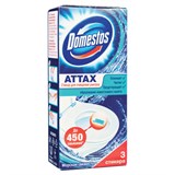 Освежитель/очиститель для унитаза/писсуара КОМПЛЕКТ 3 шт. х 10 г DOMESTOS Attax, "Морская Свежесть", стикер 601239