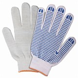 Перчатки хлопчатобумажные, КОМПЛЕКТ 200 пар, 10 класс, 32-34 г, 83 текс, ПВХ точка, LAIMA БЮДЖЕТ, БЕЛЫЕ, 601912 601912