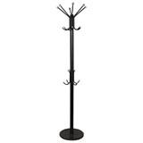 Вешалка-стойка SHT-CR450, 1,86 м, диск 37 см, 6 крючков + 4 дополнительных, металл/мрамор, черная, В1-50 602344