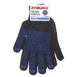 Перчатки хлопчатобумажные, 1 ПАРА, 7 класс, 70 г, 233 текс, ПВХ точка, LAIMA ПРЕМИУМ, европодвес, ЧЕРНЫЕ, 603581 603581