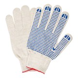 Перчатки хлопчатобумажные, КОМПЛЕКТ 5 пар, 10 класс, 40-42 г, 116 текс, ПВХ-точка, LAIMA ЛЮКС, БЕЛЫЕ, 604469 604469