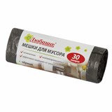 Мешки д/мусора 30л черные в рулоне 20 шт., ПНД, 5 мкм, 47?55 см (±5%), эконом, ЛЮБАША 605329