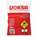 Реагент противогололёдный 20 кг UOKSA "Актив", до -30°C, хлорид кальция + минеральной соли, мешок 607413