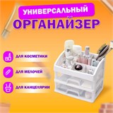 Органайзер для хранения косметики, канцтоваров, мелочей ДВА УРОВНЯ, 20х17х23,5 см, DASWERK, 608478 608478