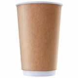 Стакан одноразовый бумажный 300/430 мл, КОМПЛЕКТ 25 шт., двухслойный, Kraft, холодные/горячие напитки, ФОРМАЦИЯ, DW90-430-0321 609674