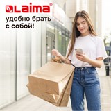 Крафт-пакет бумажный 24х14х28 см, КОМПЛЕКТ 50 шт., крученые ручки, плотность 90 г/м2, LAIMA ECO CRAFT, 609685 609685
