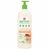 Мыло жидкое гипоаллергенное 1 л, SEPTIVIT "Миндальное молочко", биоразлагаемое, дозатор 609966