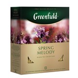 Чай GREENFIELD "Spring Melody" черный с чабрецом, мятой, смородиной, 100 пакетиков в конвертах по 1,5 г, 1065-09 620394