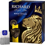 Чай RICHARD "Royal Ceylon" черный цейлонский, 100 пакетиков по 2 г, 610606 620417