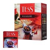 Чай TESS "Pleasure" черный с шиповником, яблоком, лимонным сорго, 100 пакетиков в конвертах по 1,5 г, 0919-09 621034