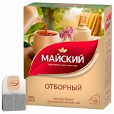 Чай МАЙСКИЙ "Отборный" черный, 100 пакетиков по 2 г, 102224 624180