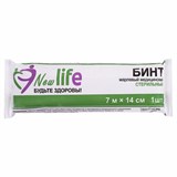 Бинт марлевый стерильный NEW LIFE 7 м х 14 см, плотность 36 (±2) г/м2, индивидуальная упаковка 630544