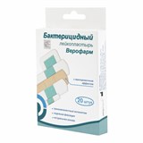 Набор лейкопластырей бактерицидных 20 шт. ВЕРОФАРМ, 4 размера, телесные 630906