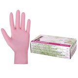 Перчатки нитриловые смотровые SFM Supersoft PINK, 100 пар (200 шт.), размер M (средний), розовые 631518