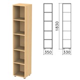 Шкаф (стеллаж) "Канц", 350х330х1830 мм, 4 полки, цвет бук невский, КК32.10 640047
