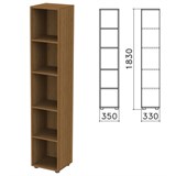 Шкаф (стеллаж) "Канц", 350х330х1830 мм, 4 полки, цвет орех пирамидальный, КК32.9 640048