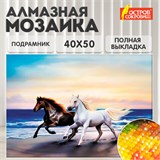 Картина стразами (алмазная мозаика) 40х50 см, ОСТРОВ СОКРОВИЩ "Бегущие по волнам", на подрамнике, 662428 662428