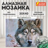 Картина стразами (алмазная мозаика) 30х40 см, ОСТРОВ СОКРОВИЩ "Волк", без подрамника, 662565 662565