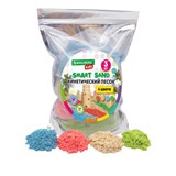 Песок для лепки кинетический, 4 цвета, 3000г, пакет, BRAUBERG KIDS, код 1С, 666005 666005