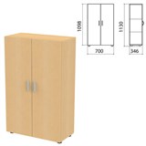 Шкаф закрытый "Канц", 700х350х1130 мм, цвет бук невский (КОМПЛЕКТ) 980029