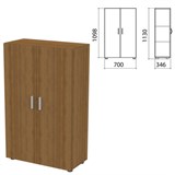 Шкаф закрытый "Канц", 700х350х1130 мм, цвет орех пирамидальный (КОМПЛЕКТ) 980030
