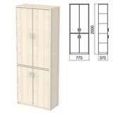 Шкаф закрытый "Арго", 770х370х2000 мм, ясень шимо (КОМПЛЕКТ) 981553