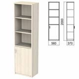 Шкаф полузакрытый "Арго", 560х370х2000 мм, ясень шимо (КОМПЛЕКТ) 981573