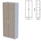 Шкаф закрытый "Бюджет", 716х349х1810 мм, дуб сонома (КОМПЛЕКТ) 982197