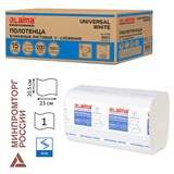 Полотенца бумажные 200 шт., LAIMA (H3) UNIVERSAL WHITE, 1-слойные, белые, КОМПЛЕКТ 15 пачек, 23x20,5, V-сложение, 111342 111342
