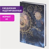 Ежедневник недатированный А5 (145х215 мм), ламинированная обложка с фольгой, 128 л., STAFF, Astrology, 113519 113519