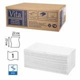 Полотенца бумажные 250 шт., VITA ЭКОНОМ (H3) 1-слой, серые, КОМПЛЕКТ 20 пачек, 22х23 см, V-сложение, NV-250N1 114220