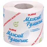 Бумага туалетная МЯГКИЙ РУЛОНЧИК белая, 51 метр, 1-слойная, LAIMA, 114737 114737
