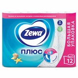 Бумага туалетная 2-х слойная 12 рулонов (12х23 м), СВЕЖЕСТЬ ОКЕАНА, ZEWA Plus, 144136 114752