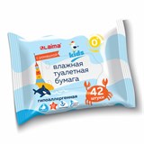Бумага туалетная влажная детская 42 шт., БИОРАЗЛАГАЕМАЯ, смываемая, LAIMA Kids, 115223 115223