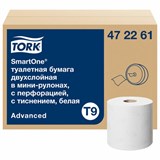 Бумага туалетная 130 м, TORK (Система T9) SmartOne, КОМПЛЕКТ 12 шт., Advanced, 2-слойная, белая, 472261 115493