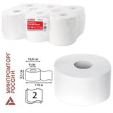 Бумага туалетная 170 м, LAIMA (T2), PREMIUM, 2-слойная, цвет белый, КОМПЛЕКТ 12 рулонов, 126092 126092
