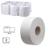 Бумага туалетная 200 м, KIMBERLY-CLARK Scott, КОМПЛЕКТ 12 шт., Performance Jumbo, 2-х слойная, белая, диспенсер 601544, 8512 126127