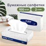 Салфетки косметические 100 штук в картонном боксе, 2-слойные, LAIMA/ЛАЙМА, 19,5х20 см, 126909 126909