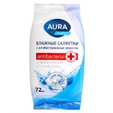 Салфетки влажные 72 шт, AURA "Family", антибактериальные, для всей семьи, 7044 127493