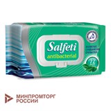 Салфетки влажные, 72 шт., SALFETI Antibacterial, антибактериальные, крышка-клапан 128653