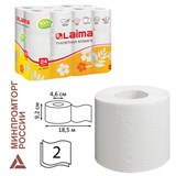 Бумага туалетная бытовая, спайка 24 шт., 2-х слойная, (24х18,5 м), LAIMA, белая, 128719 128719