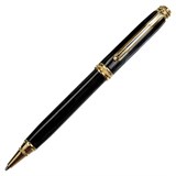 Ручка подарочная шариковая GALANT "Black", корпус черный, золотистые детали, пишущий узел 0,7 мм, синяя, 140405 140405