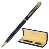 Ручка подарочная шариковая GALANT "Arrow Gold Blue", корпус темно-синий, золотистые детали, пишущий узел 0,7 мм, синяя, 140653 140653