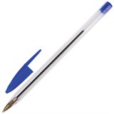 Ручка шариковая STAFF Basic BP-01, письмо 750 метров, СИНЯЯ, длина корпуса 14 см, линия письма 0,5 мм, 141672 141672