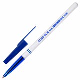 Ручка шариковая STAFF Basic BP-244, СИНЯЯ, корпус белый, узел 0,7 мм, линия письма 0,35 мм, 142286 142286