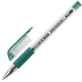 Ручка гелевая с грипом STAFF "EVERYDAY" GP-194, ЗЕЛЕНАЯ, корпус прозрачный, узел 0,5 мм, линия письма 0,35 мм, 141825 141825