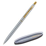 Ручка подарочная шариковая BRAUBERG Brioso, СИНЯЯ, корпус серебристый с золотистыми деталями, линия письма 0,5 мм, 143463 143463